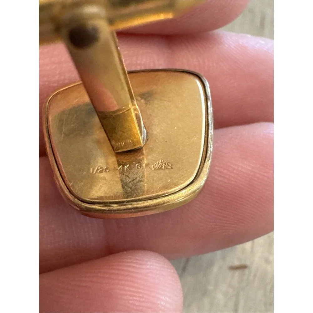 VINTAGE CORRECT QUALITY CUFF‎ LINKS & TIE PIN 1/20 14KT GOLD FILLED